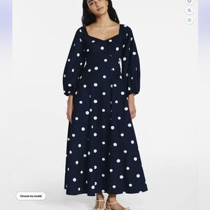 Free Assembly polka dot dress navy new